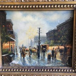 Original oil on board titled Untitled by Henry D. Ramirez