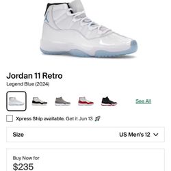 Jordan 11 Retro Legend Blue 