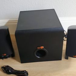 Klipsch ProMedia 2.1 THX Speaker Powered Subwoofer System.  Volume and Bass Control. Audio in /AUX, Bluetooth 
