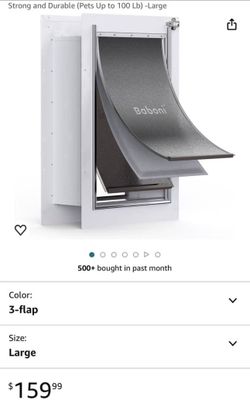 3-Flap Pet Door for Wall, Steel Frame and Telescoping Tunnel, Aluminum Lock, Double Flap Dog Door and Cat Door, Strong and Durable (Pets Up to 100 Lb)