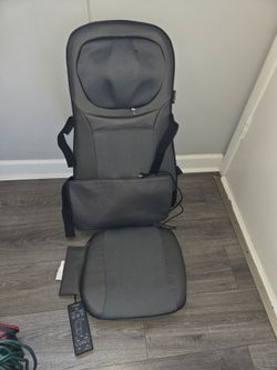 gray and black Snailax Shiatsu Neck & Full Back Massager (SL-233) chair pad