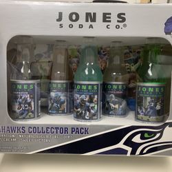 Seattle Seahawks Limited Edition Jones Soda With Flag Sealed!! + Mini Helmet!