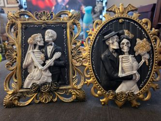 Halloween gold skeleton picture frames p