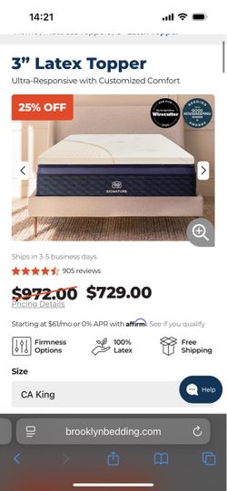 Brooklyn Bedding Cal King Topper Mattress