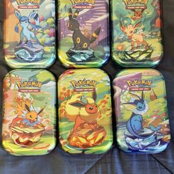 Pokemon Tcg Prismatic Evolutions Mini Tins Lot Of 6