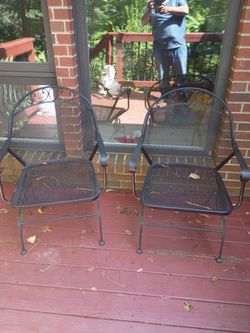Patio iron rocking chairs
