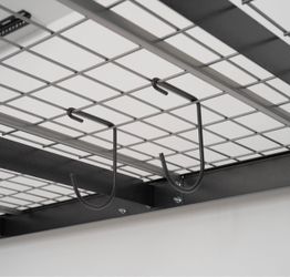 SafeRacks 4 ft. x 8 ft. Adjustable Height Overhead Garage Storage Rack and Accessories Kit, Gray, 24"-45" boxed never opened
