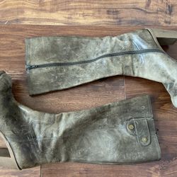 Gianni Bini - Leather Boots - Olive Green - 7 1/2 