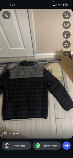 True religion black and grey puffer L