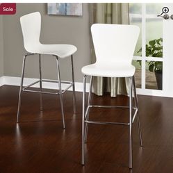 NEW white Bar Stools, 4 Total