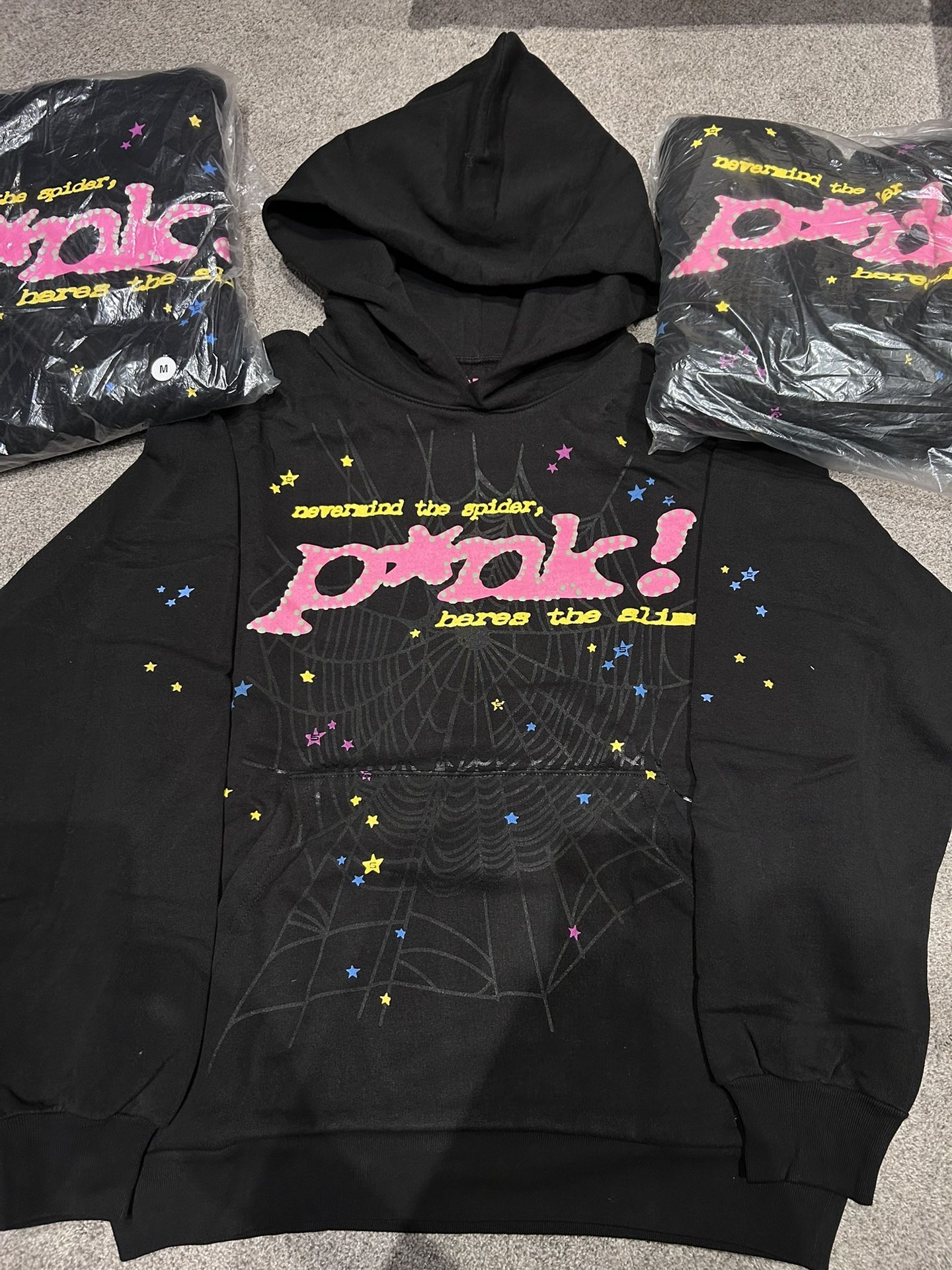 BRAND NEW! Sp5der Hoodie With “pink” Letterings!