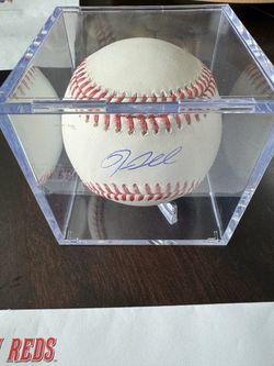 Cincinnati Reds Nick Lodolo Autographed MLB Baseball with Display Case and COA!