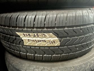1 SEMI NEW 22565R17 FIRESTONE ALL SEASON TIRE for $100 installed and balance. 22565R17 225 65 17 225 65 R 17 225/65/17 225/65/R17  Texas Extreme Tire 
