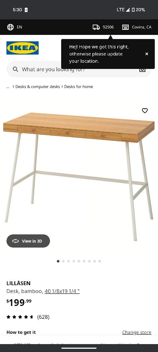 Ikea Lillasen retro mid century modern desk
