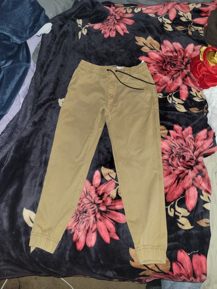 Mens Medium Tan Cargo Joggers