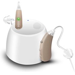 Hearing Aids Rechargeable for Adults and Seniors Small 8 Channel Digital BTE Hearing Amplifiers with Noise Canceling, Include Magnetic Contact Chargin