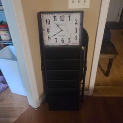 Clock With Magazine Rack