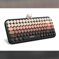 Wireless Bluetooth Keyboard for iPad/Tablet/Laptop/PC/ Windows/Mac, Retro Typewriter Keyboard Colorfu