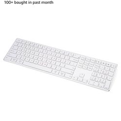 TIETI Bluetooth Keyboard for Mac, Wired Keyboard with Numeric Keypad, Multi-Device, Rechargeable