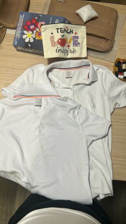 2-set Polo Shirts White for School Girls