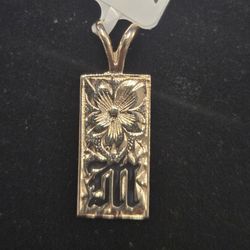 Small Letter "M" Charm 14kt