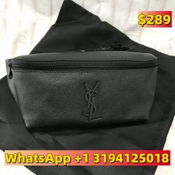 YSL Cassandra Monogram Wallet On Chain Black Leather Clutch Handbag