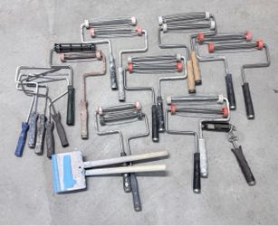 Lot of Used Paint Roller Frames and Tools
