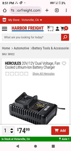 Fan-cooled Dual Voltage Charger Hercules 20 Volt/ 12 Volt 8 Amp