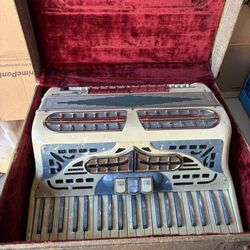 Vintage Cingolani Piano Accordion Baby Blue and Pearl White w Hardshell Case Custom Built