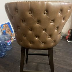 2 Leather Stools 