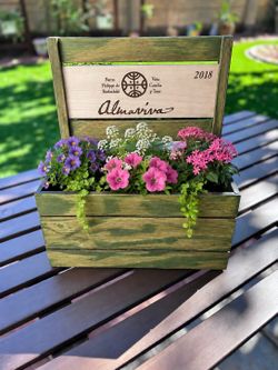 Wine Crate Panel Planter