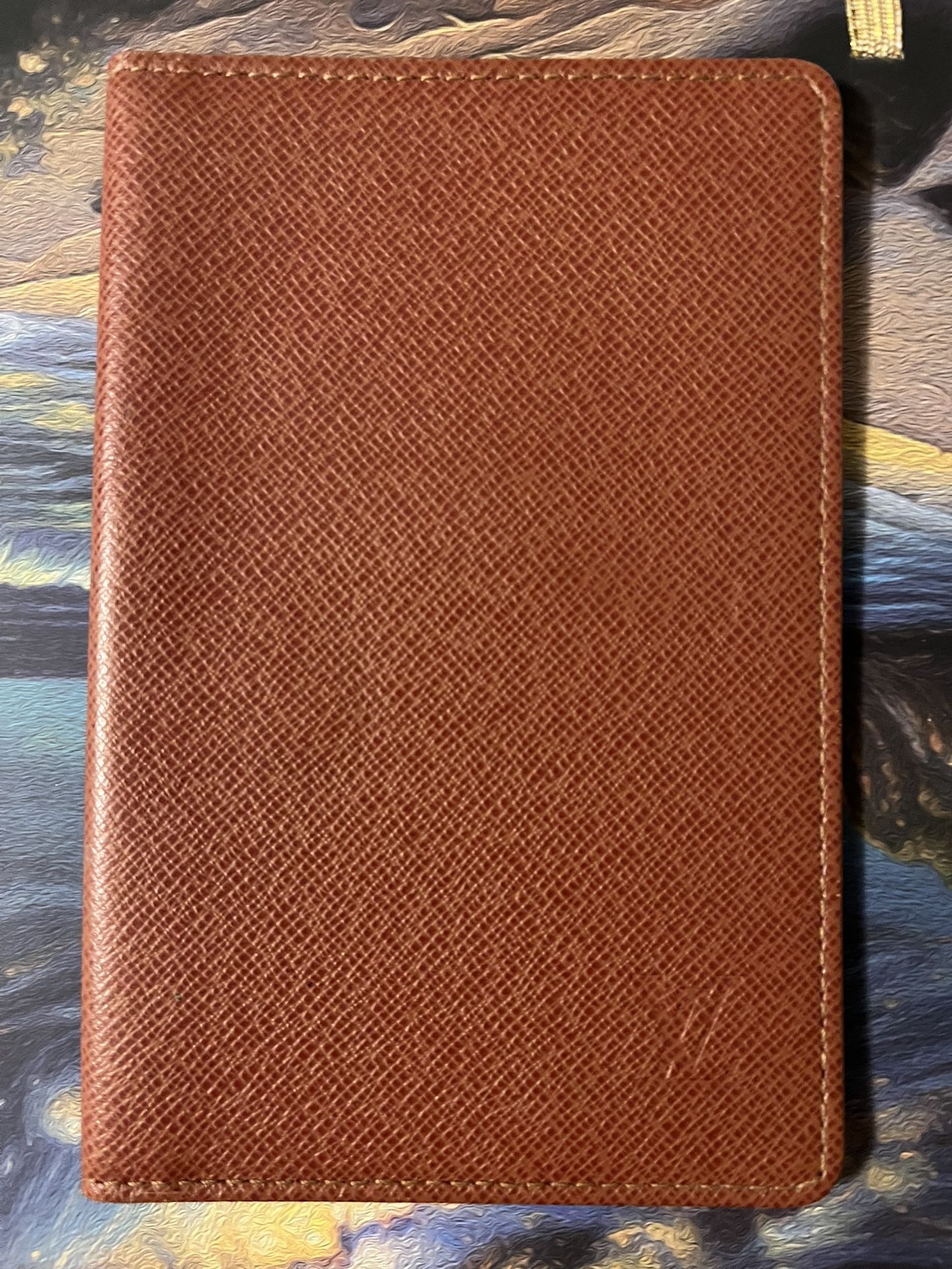 Louis Vuitton Taiga Brown Leather Card Holder- Authentic