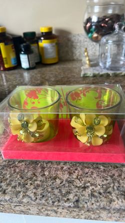 Glass votive candle holder