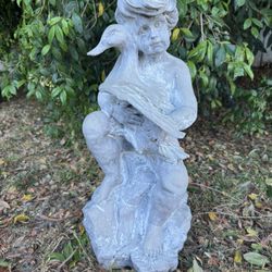 Vintage Resin Garden Statue- Perfect For Cottage garden Or Shabby Chic 