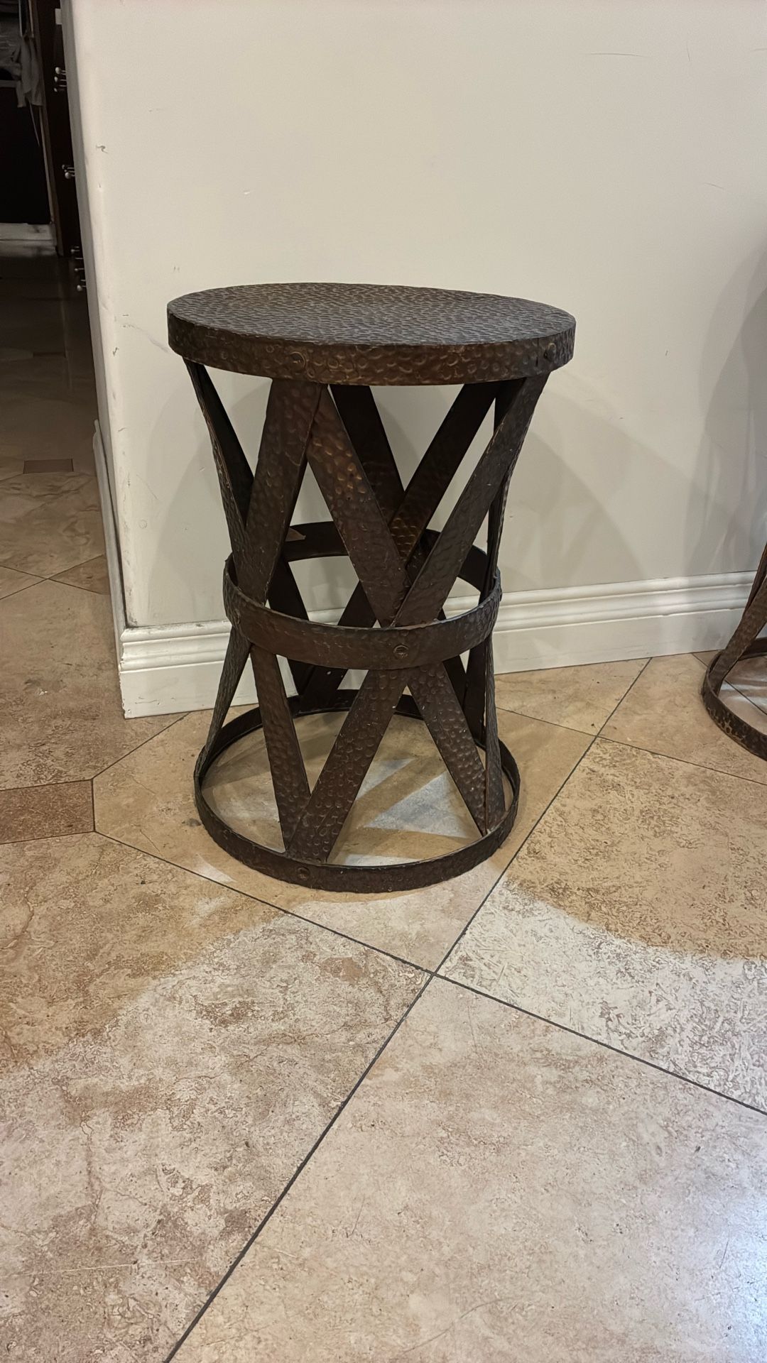 Hammered Metal Tables