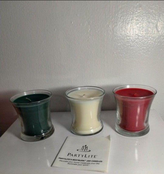 PARTY LITE CANDLE SET OF 3"