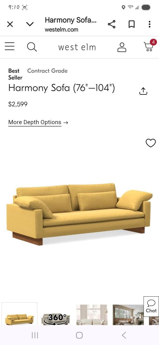 Like New West Elm Harmony Sofa