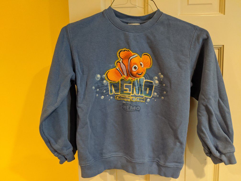 Finding Nemo Kids Sweatshirt Disney Light Blue Youth Size Medium 7/8 Pixar