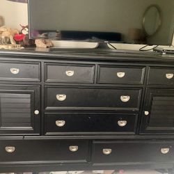 Dresser  With Cabinets, Shelves And Easy Sliding Drawers 