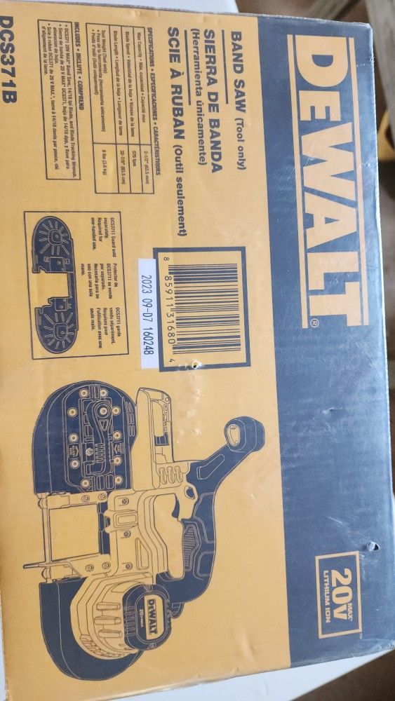 Dewalt 20v bandsaw saw cordless pluming electrical tool contractor brand new
Brand new in box