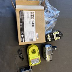 Ryobi HIgh performance 4 AH.  Battery (2) And Charger  New