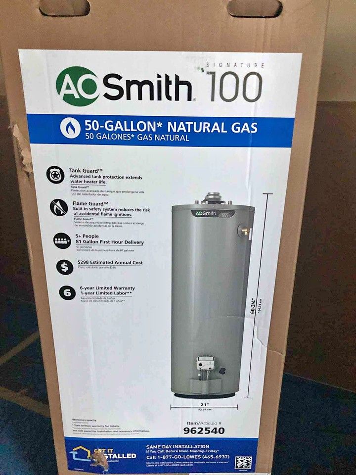 New 50 gal Gas Water Heater (includes installation)