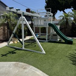 Swing Set Swingset Heavy Duty Vinyl Covered Wood