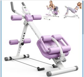 Multifunctional Ab Machine, Crunch & Sit-Up Core Trainer, Adjustable Ab Trainer with Knee & Back Support, Foldable, Full Body Workout Equipment for Ho