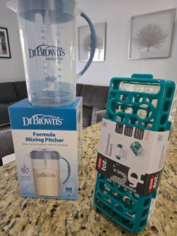 Dr. Brown's Formula Mixing Pitcher & OXO Tot Dishwasher Basket
