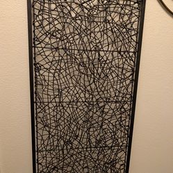 Metal and Rattan Wall Decor