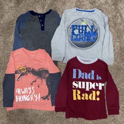 Boys Long Sleeve Shirts (4), Size 5