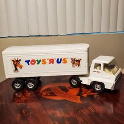 Vintage The ERTL Co Toys R Us Sturdy Steel Toy Hauler Semi Tractor Trailer