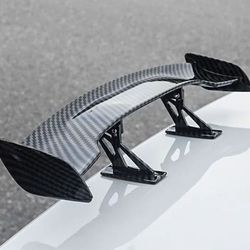 Mini Spoiler Auto Universal Car Tail Decoration Spoiler Wing Carbon Fiber 6.7inch(Black)