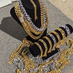 18k pvd gold plated handmade miami cuban link chain over stainless steel  (12mm to 22mm)